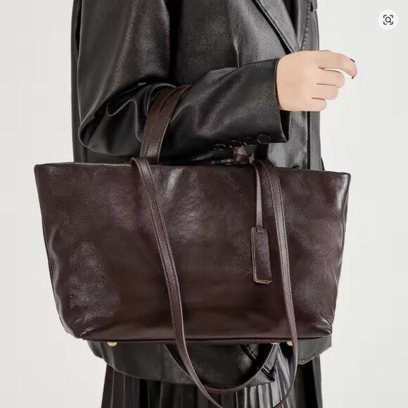 Premium genuine cowhide leather tote bag - Picture 9 of 13